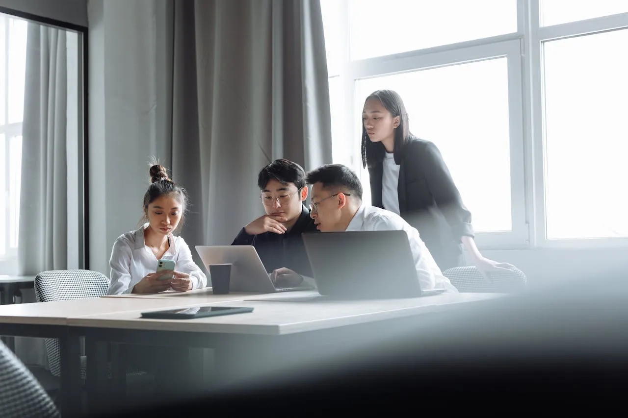 Office team working together
